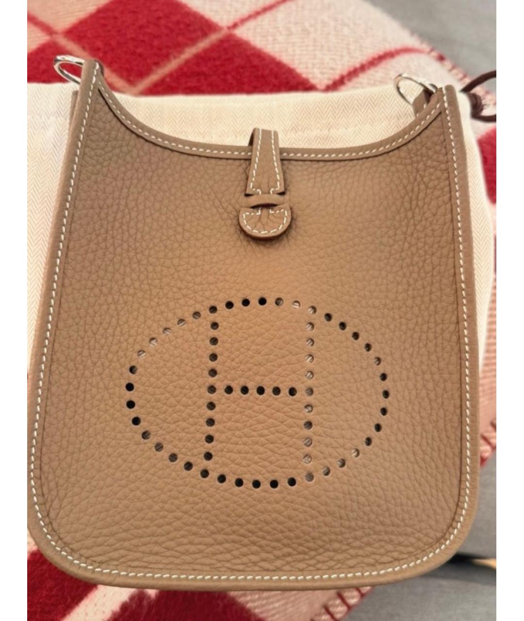 HERMES Серая кожаная сумка через плечо, фото 2