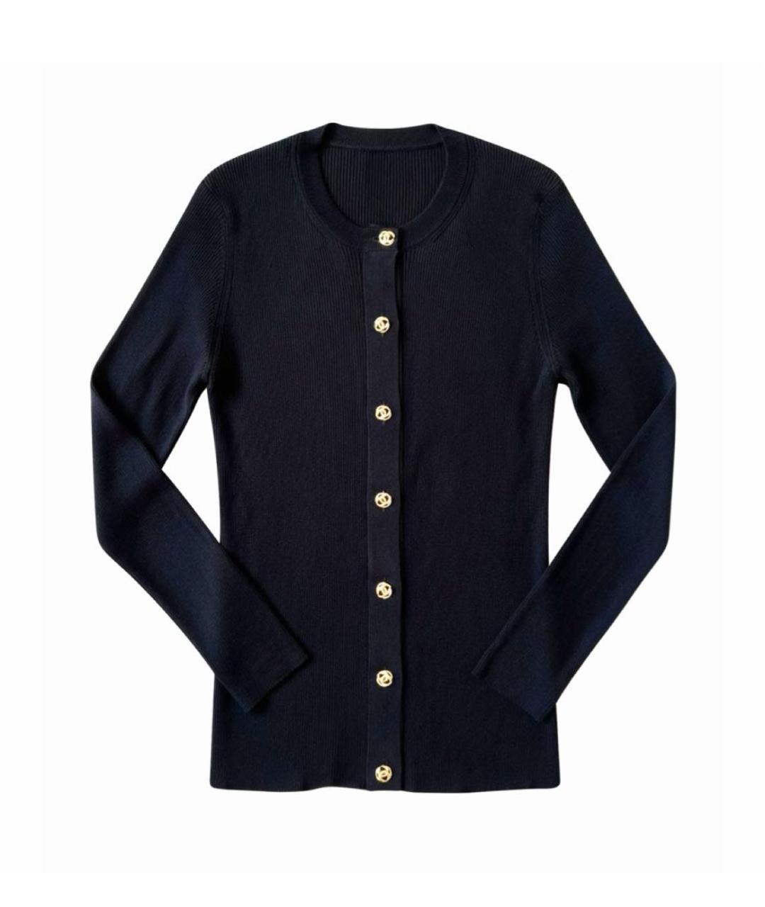 CHANEL Черный вискозный кардиган, фото 1