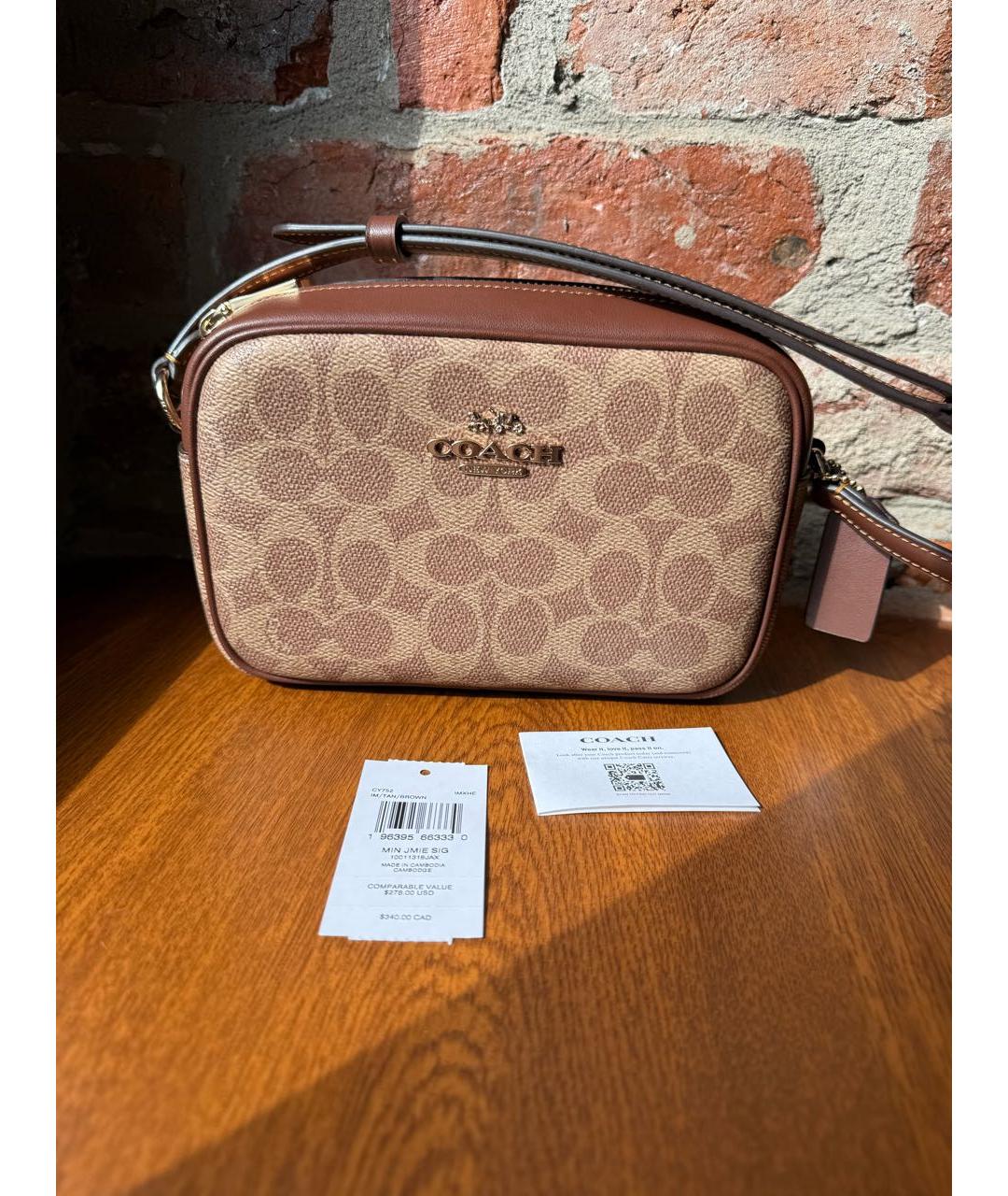 COACH Коричневая сумка через плечо, фото 2