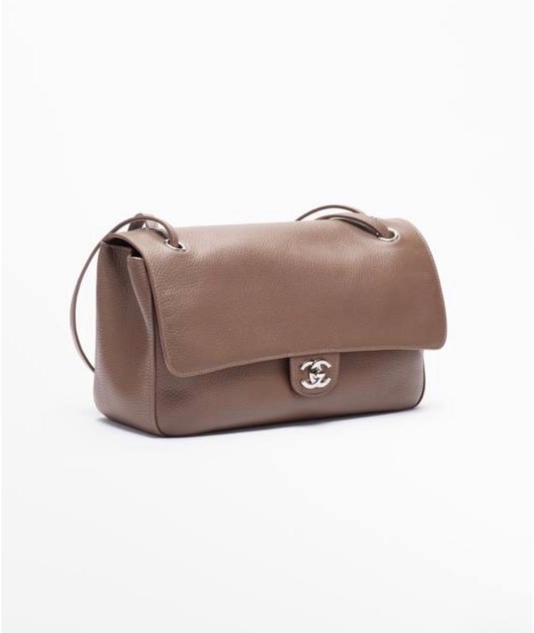 CHANEL Коричневая кожаная сумка с короткими ручками, фото 2