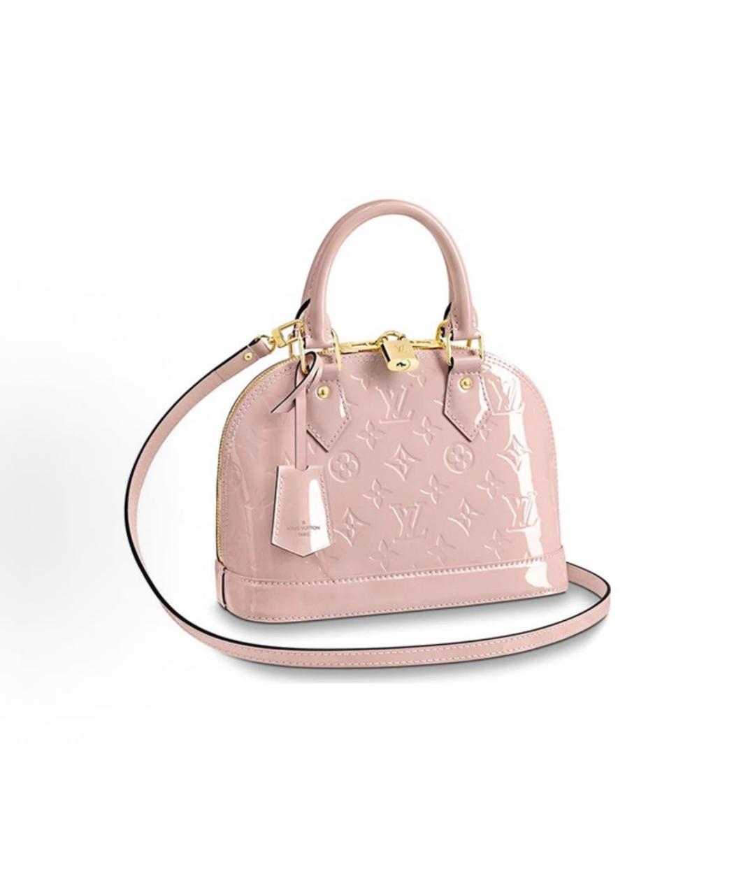 LOUIS VUITTON Розовая сумка с короткими ручками из лакированной кожи, фото 9