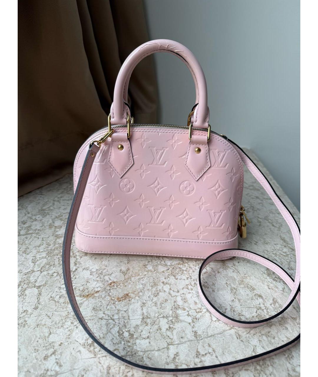 LOUIS VUITTON Розовая сумка с короткими ручками из лакированной кожи, фото 2