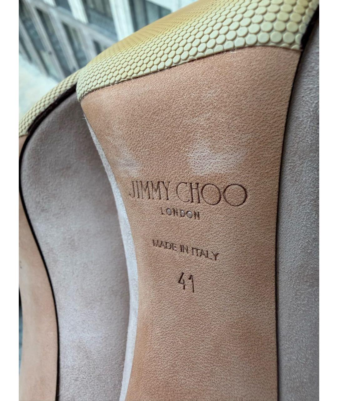 JIMMY CHOO Бежевые замшевые туфли, фото 7