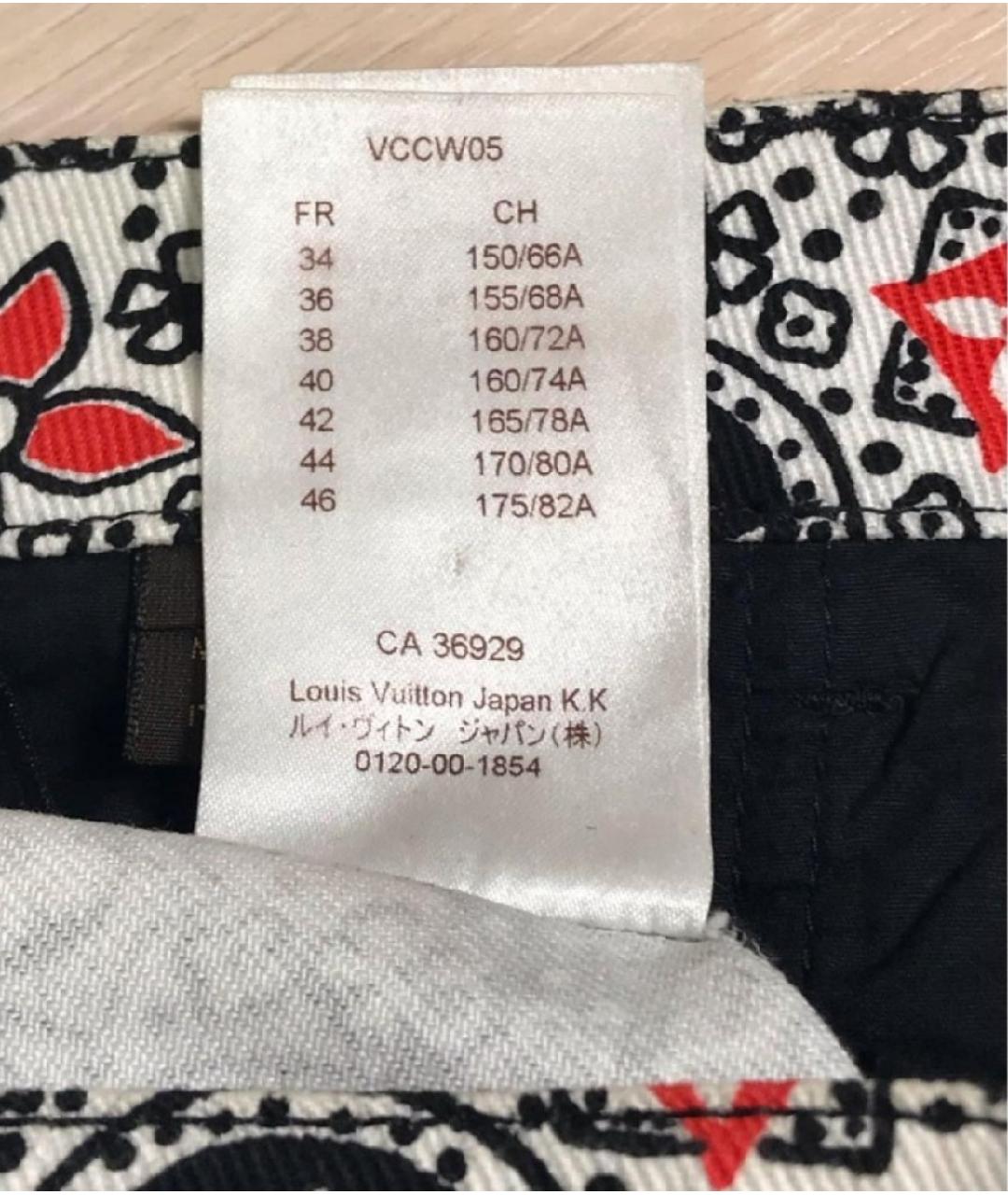 LOUIS VUITTON Мульти хлопко-эластановые брюки узкие, фото 8