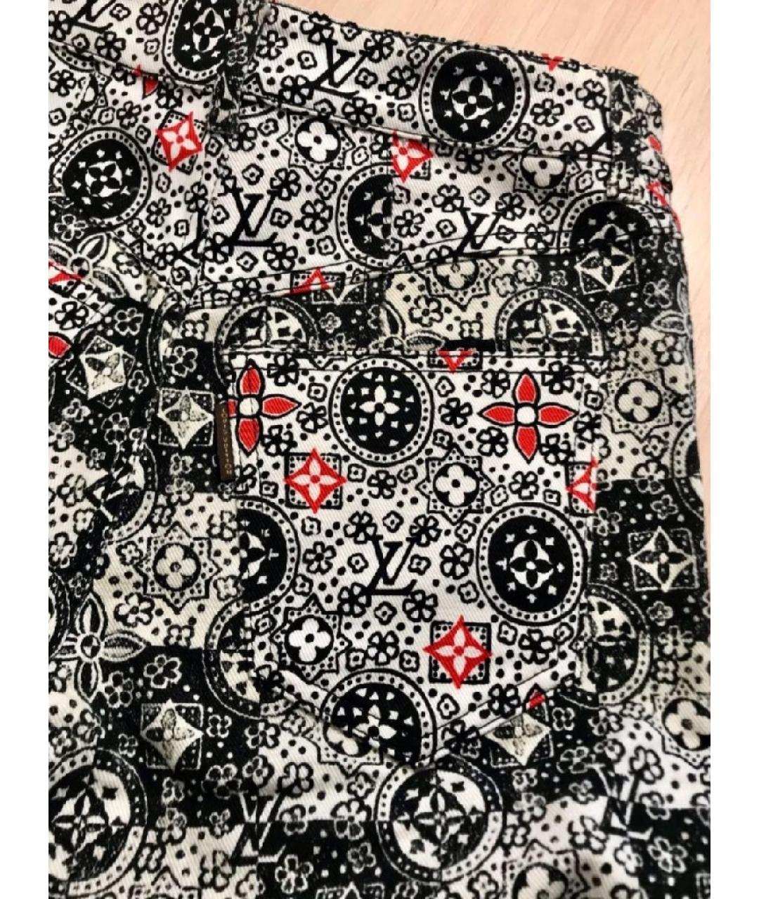 LOUIS VUITTON Мульти хлопко-эластановые брюки узкие, фото 3