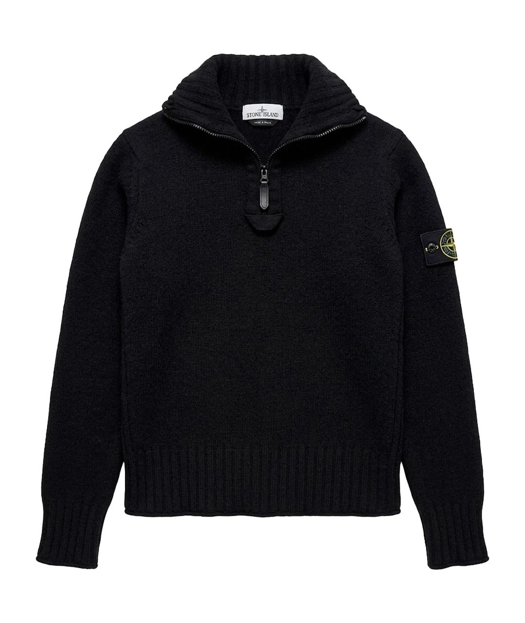 STONE ISLAND Черный шерстяной джемпер / свитер, фото 1