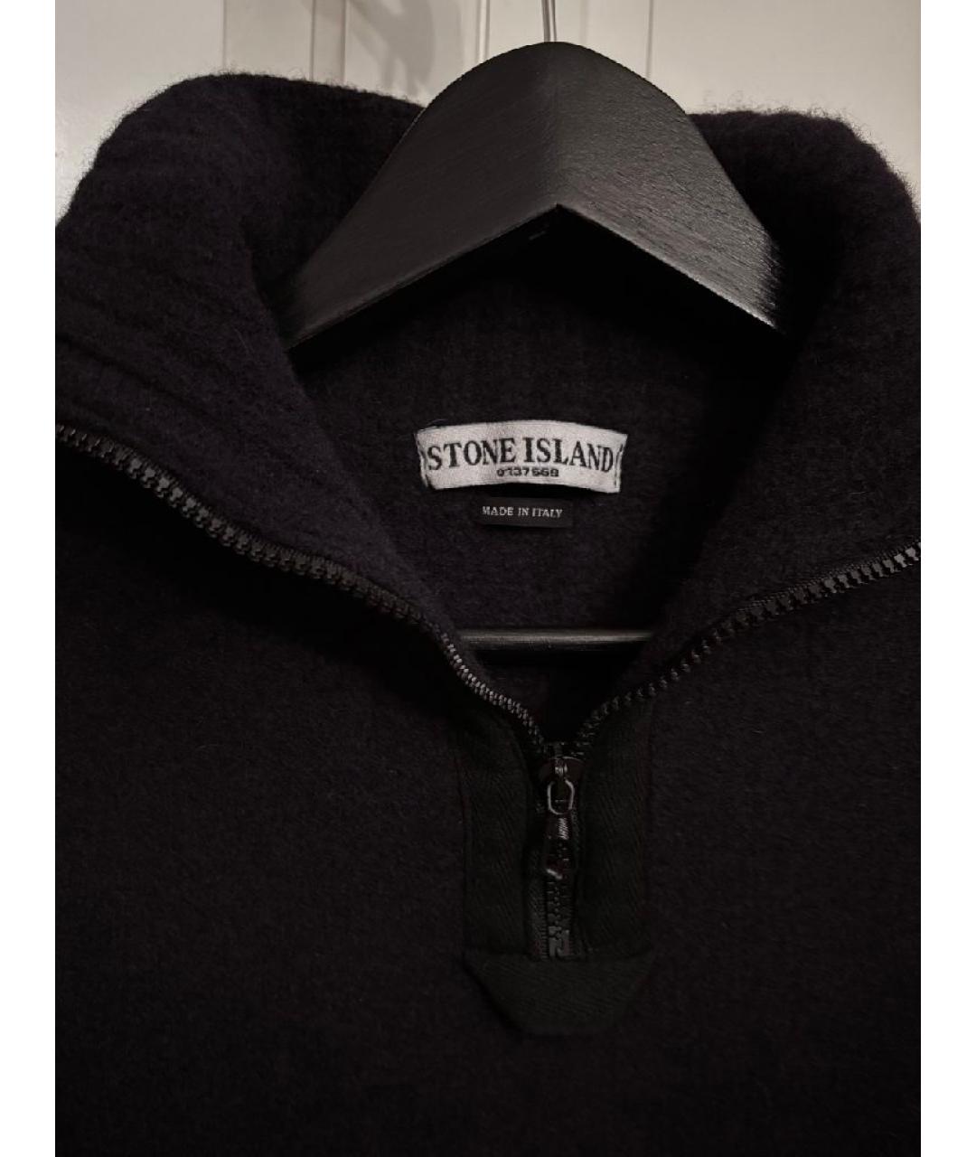 STONE ISLAND Черный шерстяной джемпер / свитер, фото 3