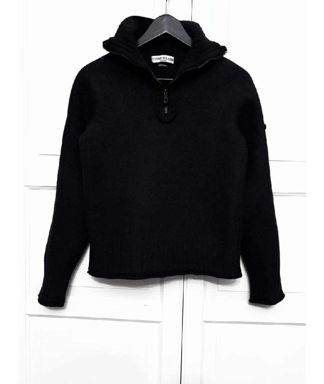 STONE ISLAND Черный шерстяной джемпер / свитер, фото 6