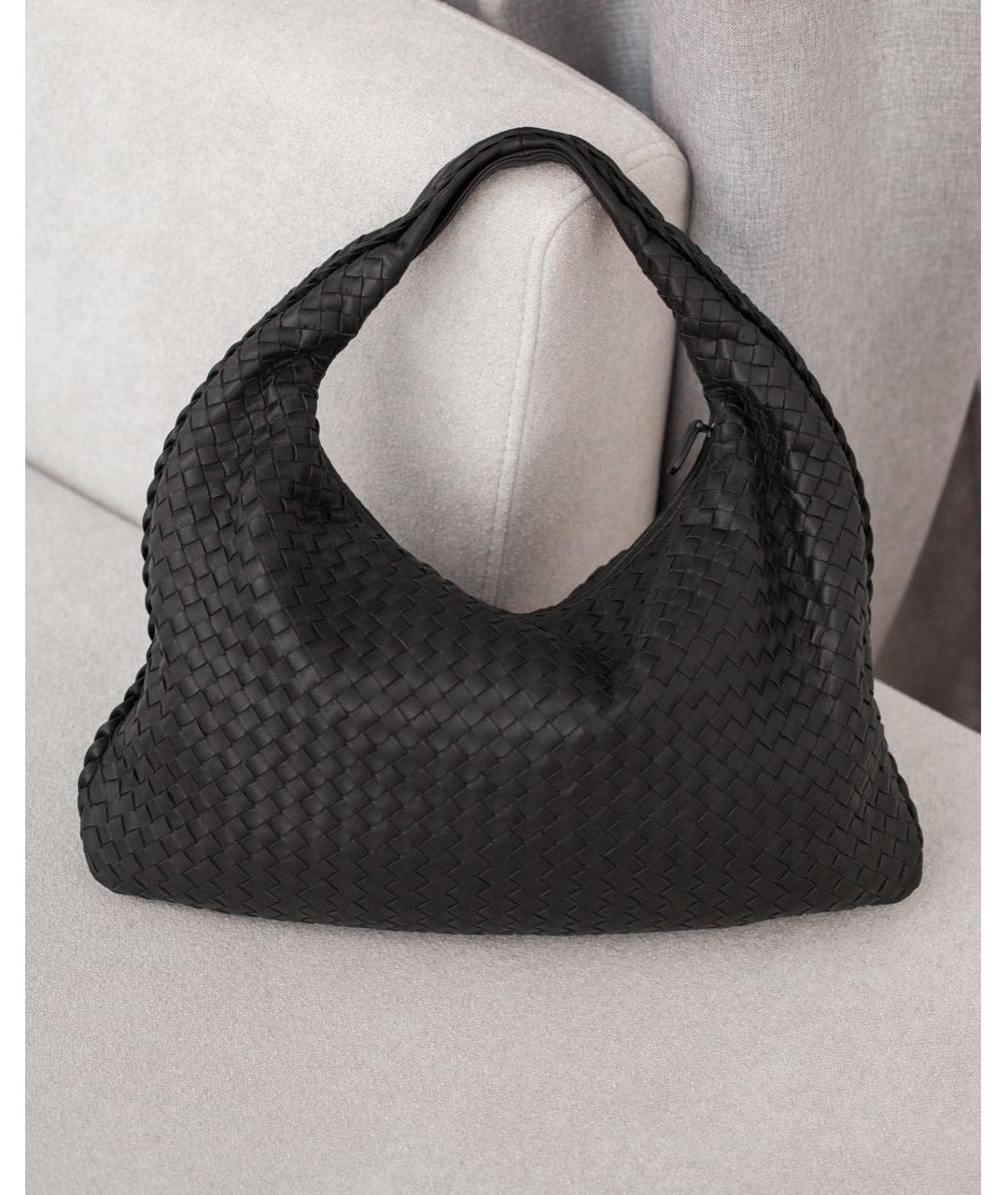 BOTTEGA VENETA Черная кожаная сумка через плечо, фото 9