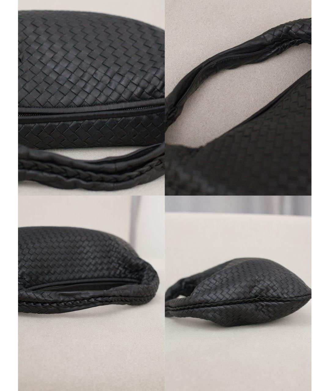 BOTTEGA VENETA Черная кожаная сумка через плечо, фото 7