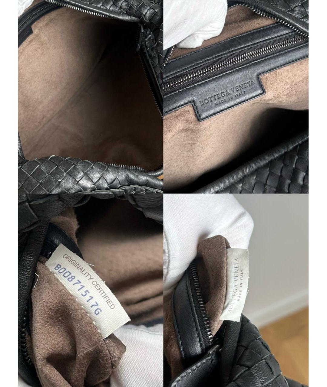 BOTTEGA VENETA Черная кожаная сумка через плечо, фото 5