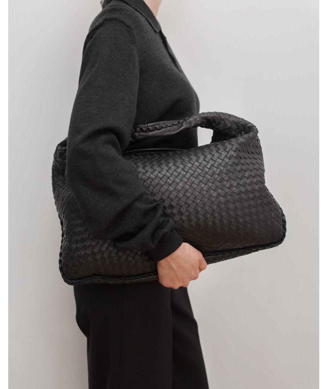 BOTTEGA VENETA Черная кожаная сумка через плечо, фото 2