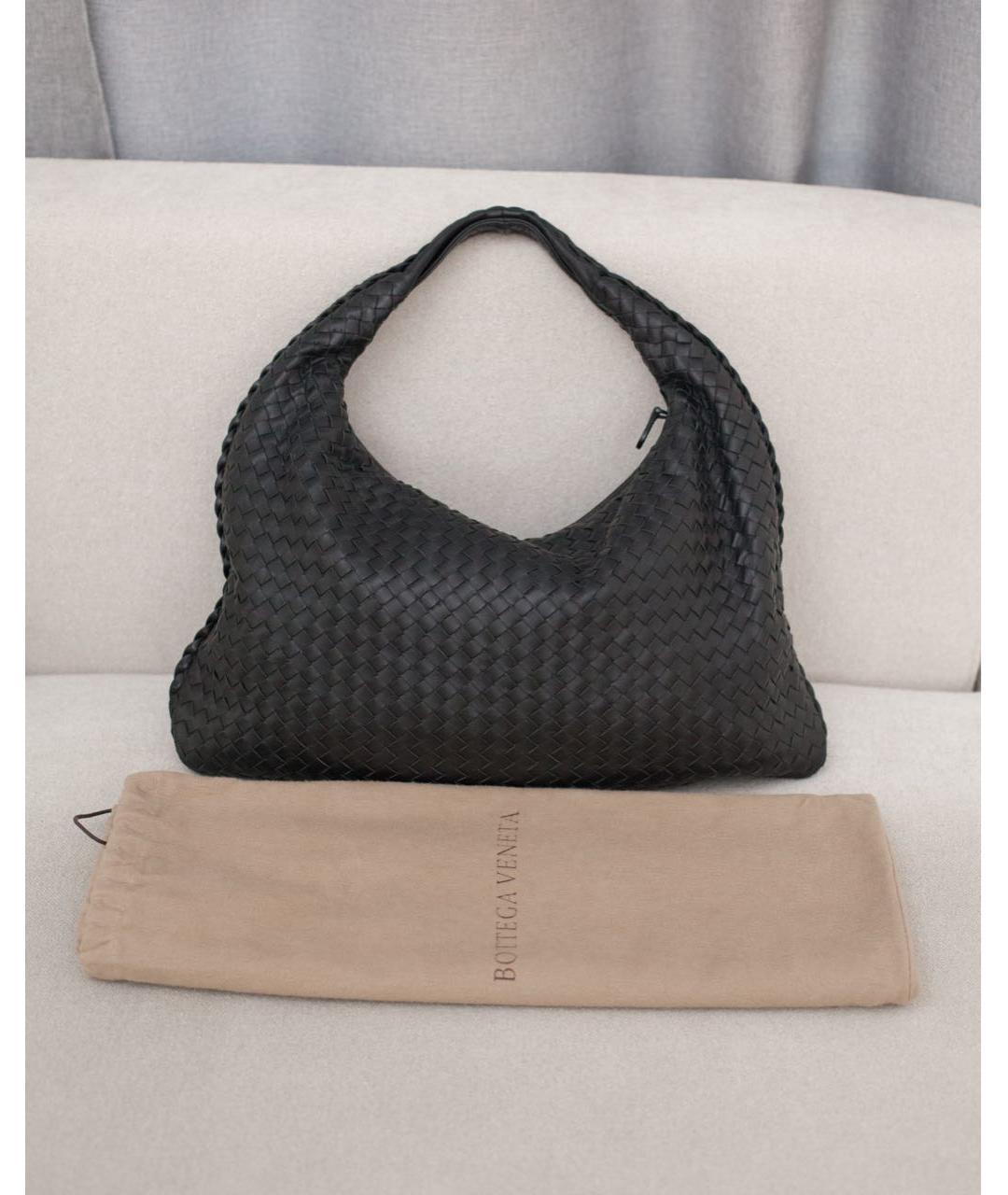 BOTTEGA VENETA Черная кожаная сумка через плечо, фото 8