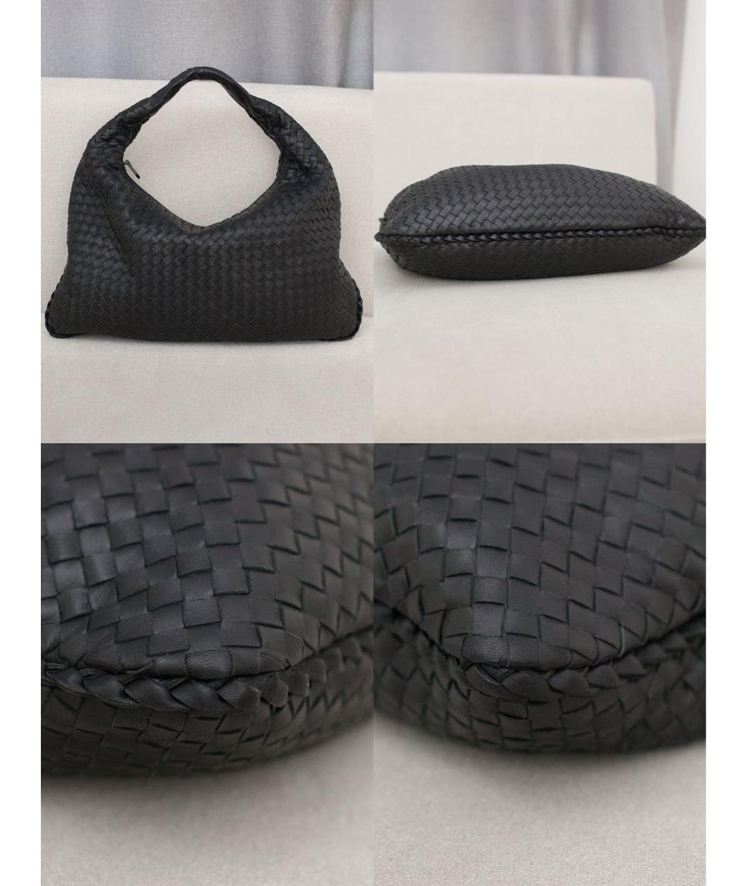 BOTTEGA VENETA Черная кожаная сумка через плечо, фото 6