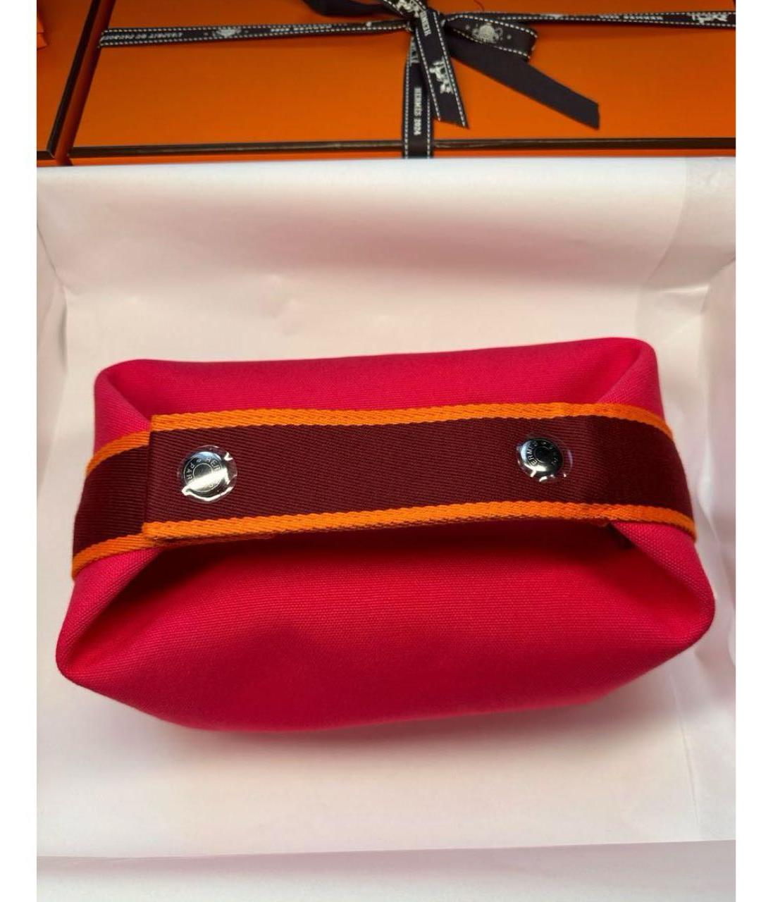 HERMES Фуксия тканевая сумка с короткими ручками, фото 2
