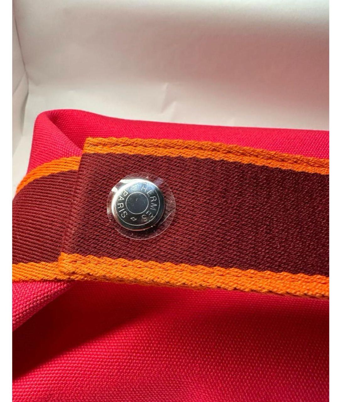 HERMES Фуксия тканевая сумка с короткими ручками, фото 4