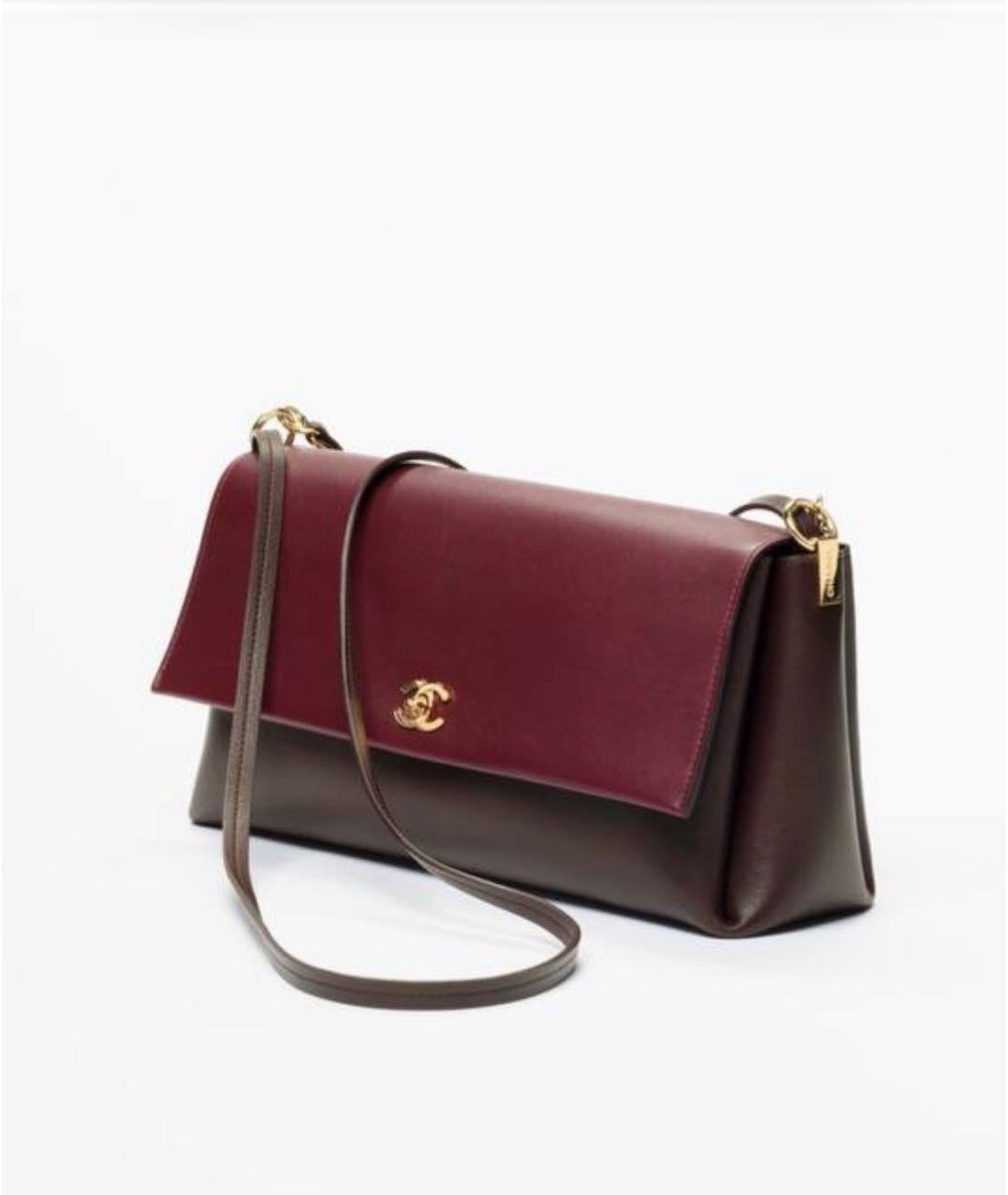 CHANEL Коричневая кожаная сумка с короткими ручками, фото 2