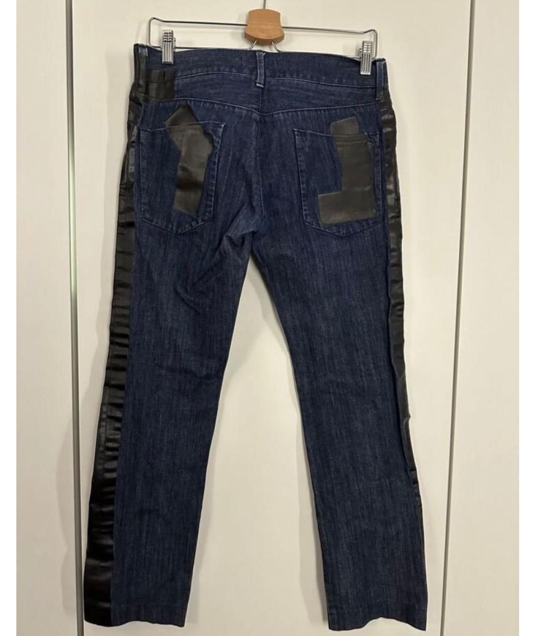 DOLCE&GABBANA Темно-синие хлопковые прямые джинсы, фото 2