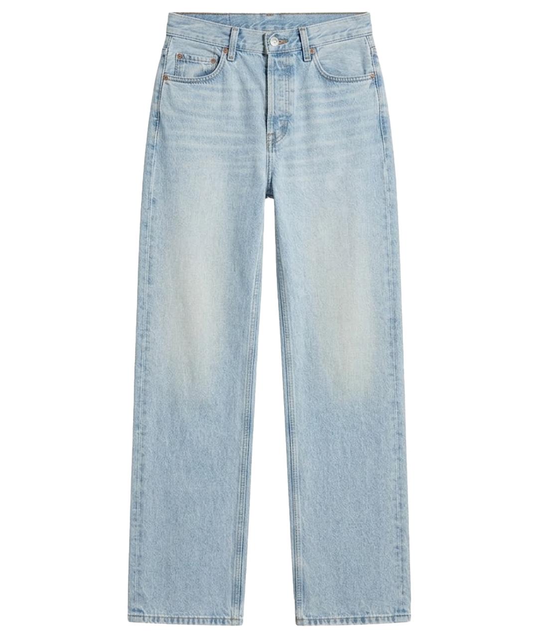 SAINT LAURENT Голубые хлопковые прямые джинсы, фото 1