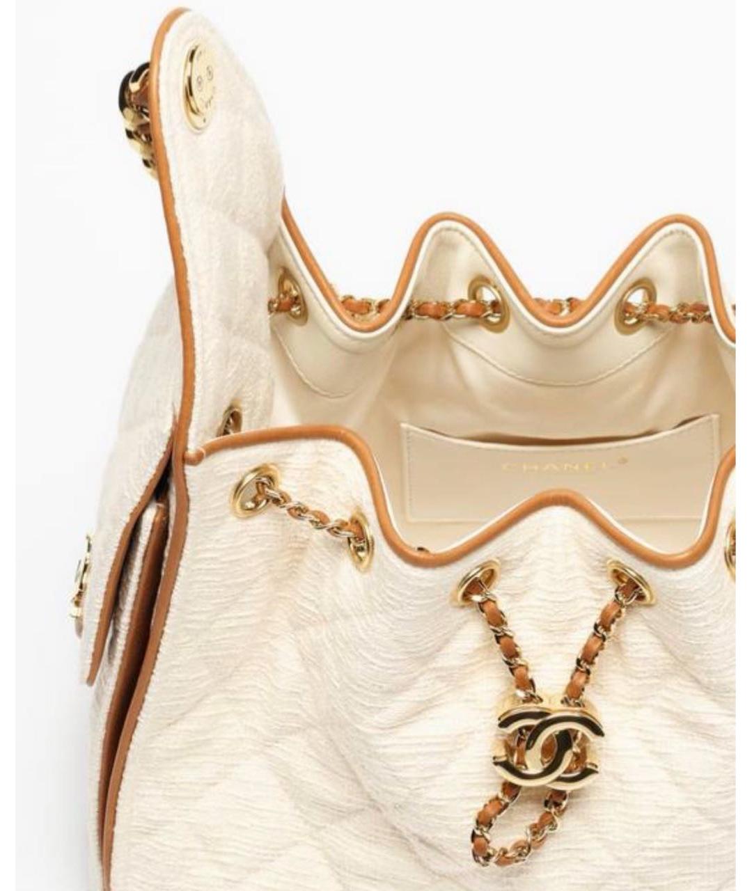 CHANEL Белая кожаная сумка тоут, фото 3