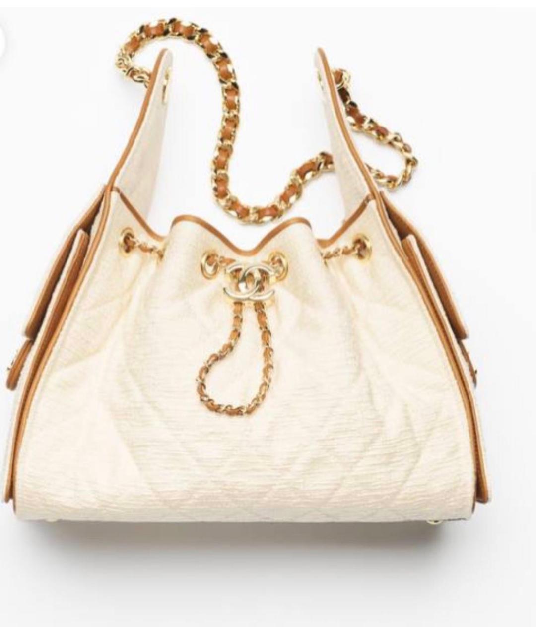 CHANEL Белая кожаная сумка тоут, фото 4