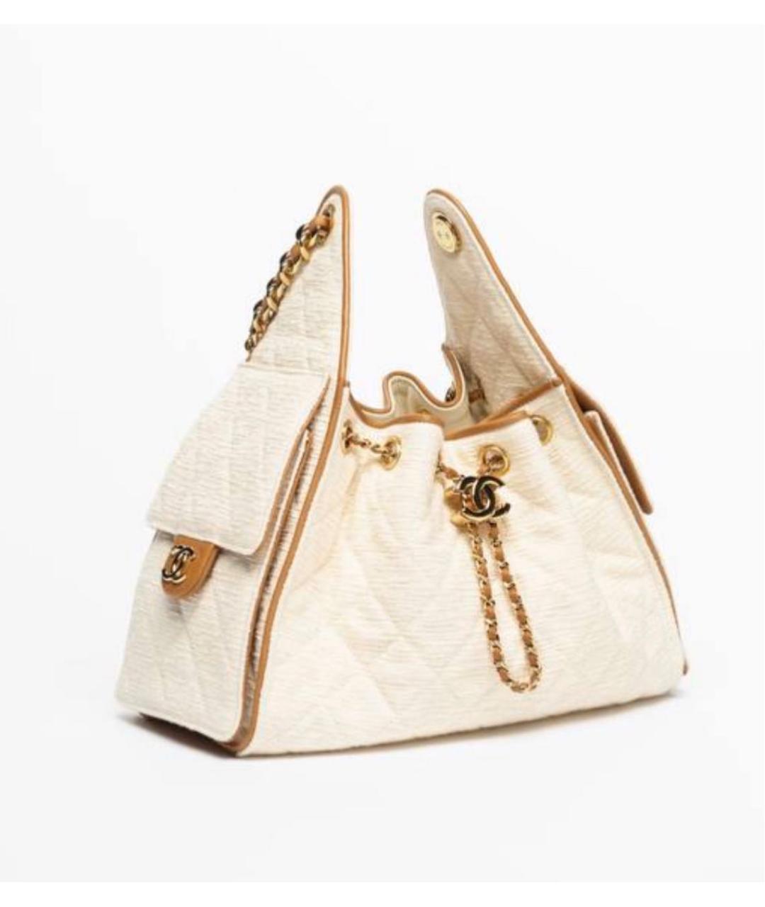 CHANEL Белая кожаная сумка тоут, фото 2