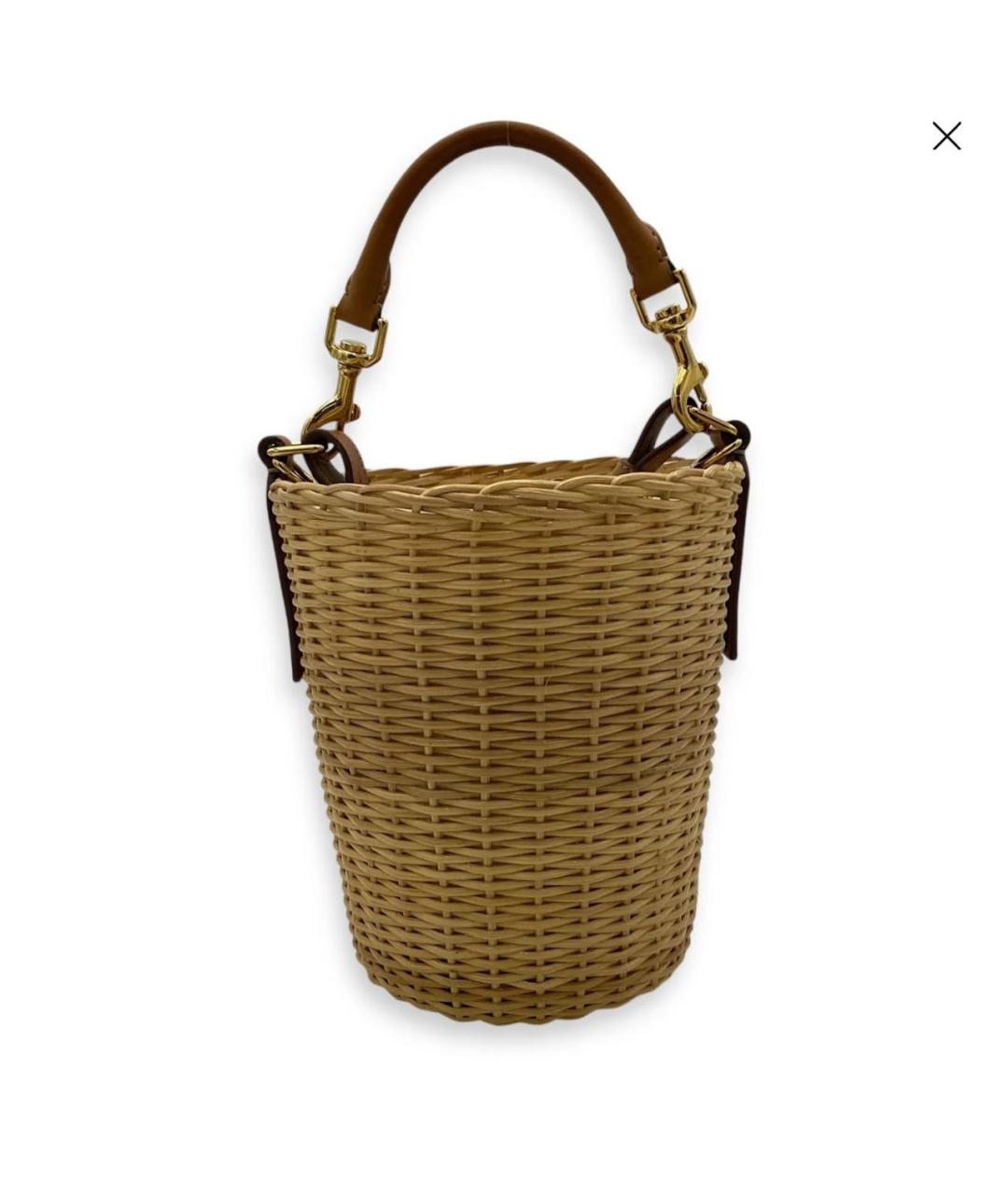 SAINT LAURENT Бежевая пелетеная пляжная сумка, фото 6