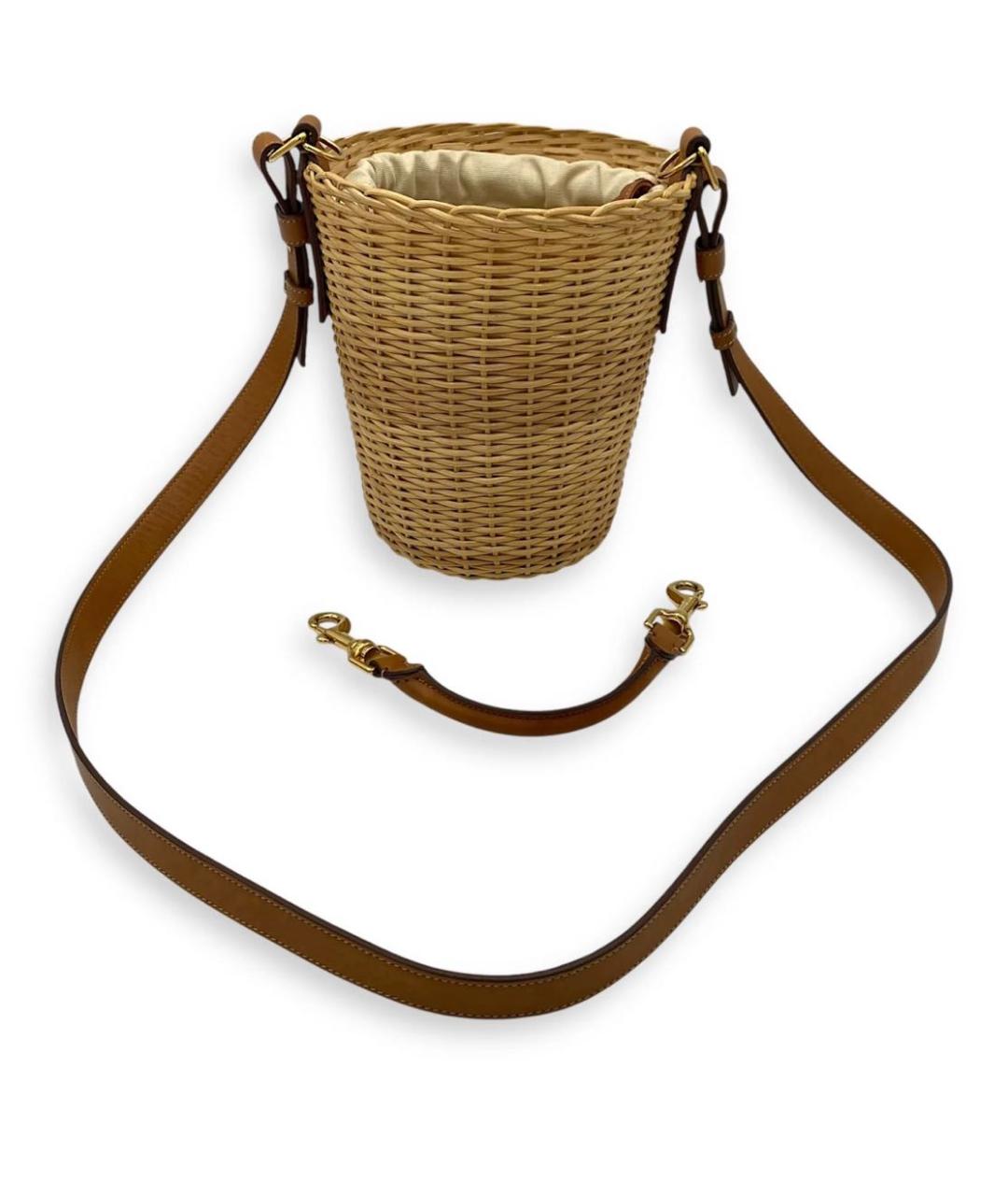 SAINT LAURENT Бежевая пелетеная пляжная сумка, фото 2