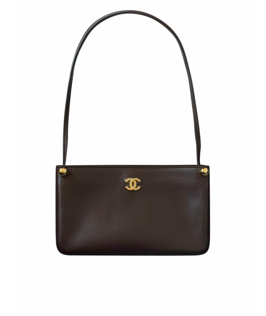 CHANEL Коричневая кожаная сумка через плечо, фото 1