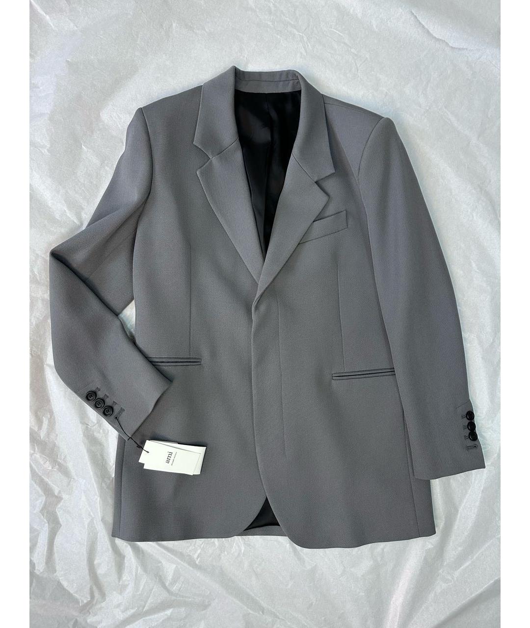 AMI ALEXANDRE MATTIUSSI Серый шерстяной жакет/пиджак, фото 5