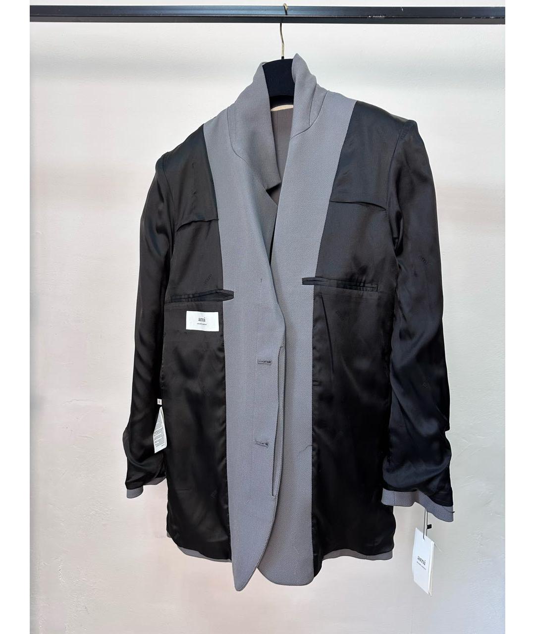 AMI ALEXANDRE MATTIUSSI Серый шерстяной жакет/пиджак, фото 3