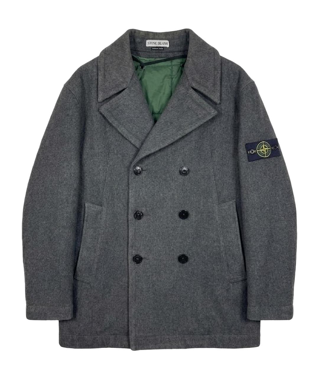 STONE ISLAND Антрацитовое шерстяное пальто, фото 1