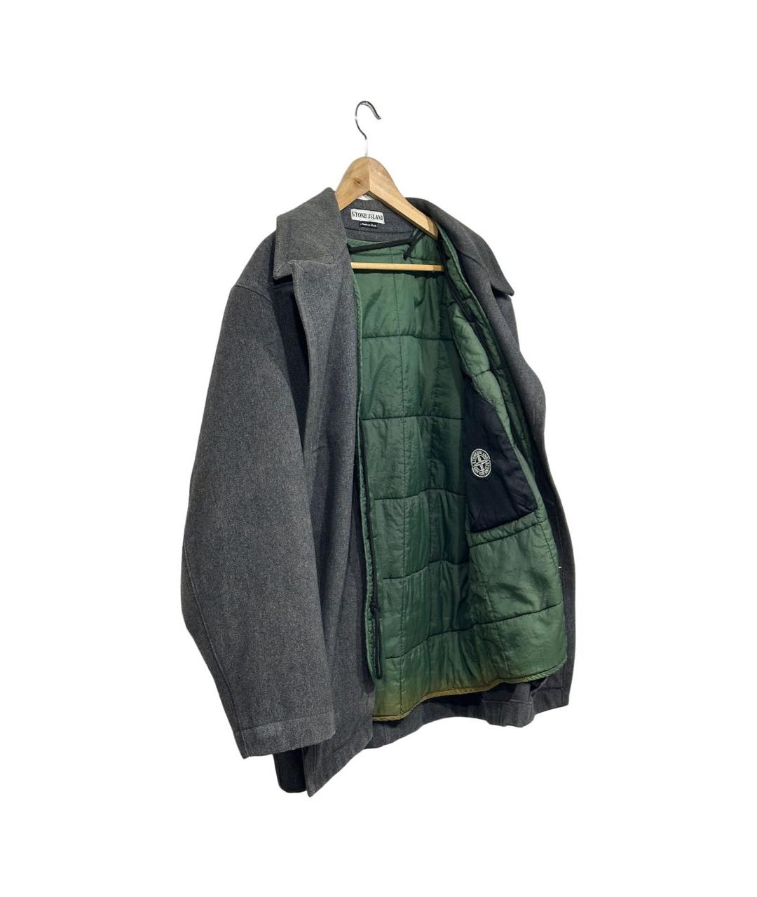 STONE ISLAND Антрацитовое шерстяное пальто, фото 4