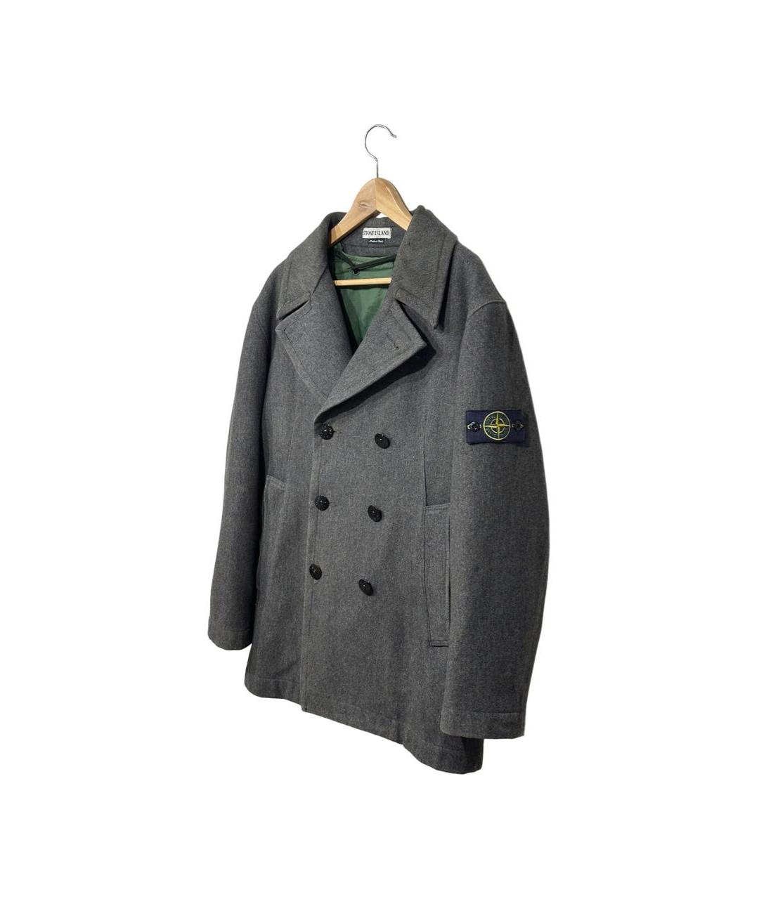 STONE ISLAND Антрацитовое шерстяное пальто, фото 2