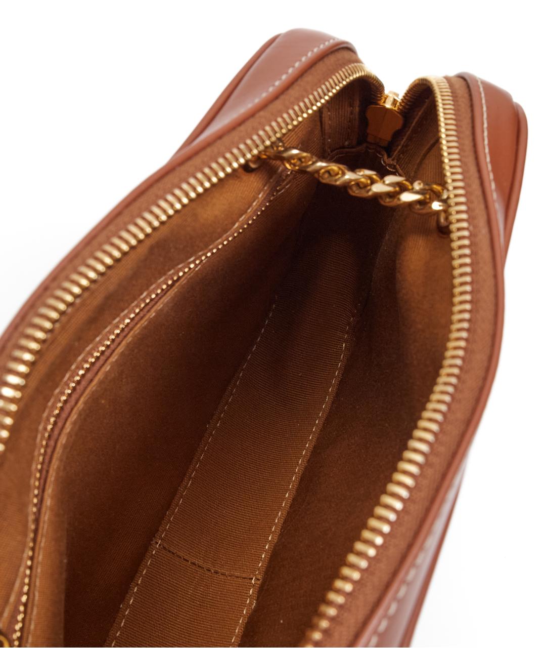 CELINE Коричневая кожаная сумка через плечо, фото 4