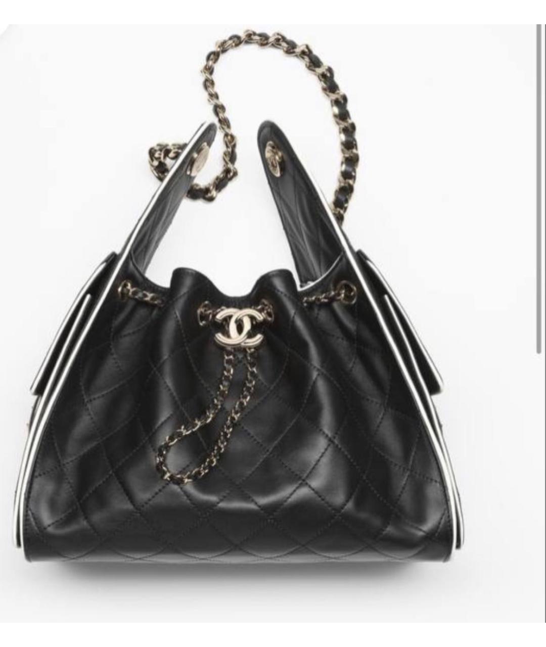 CHANEL Черная кожаная сумка тоут, фото 4