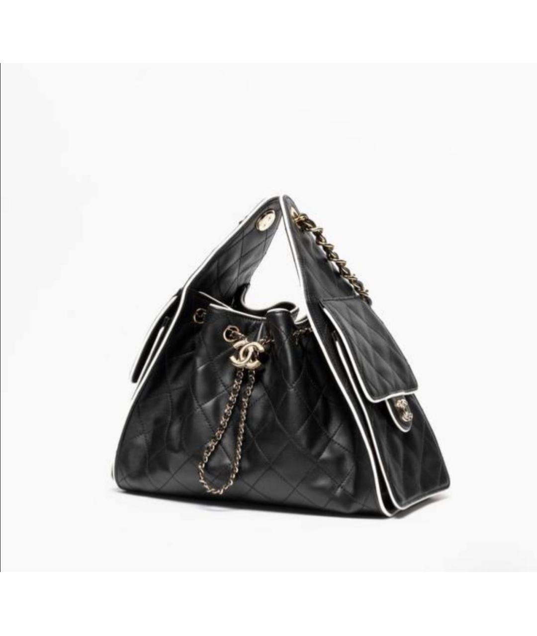 CHANEL Черная кожаная сумка тоут, фото 2