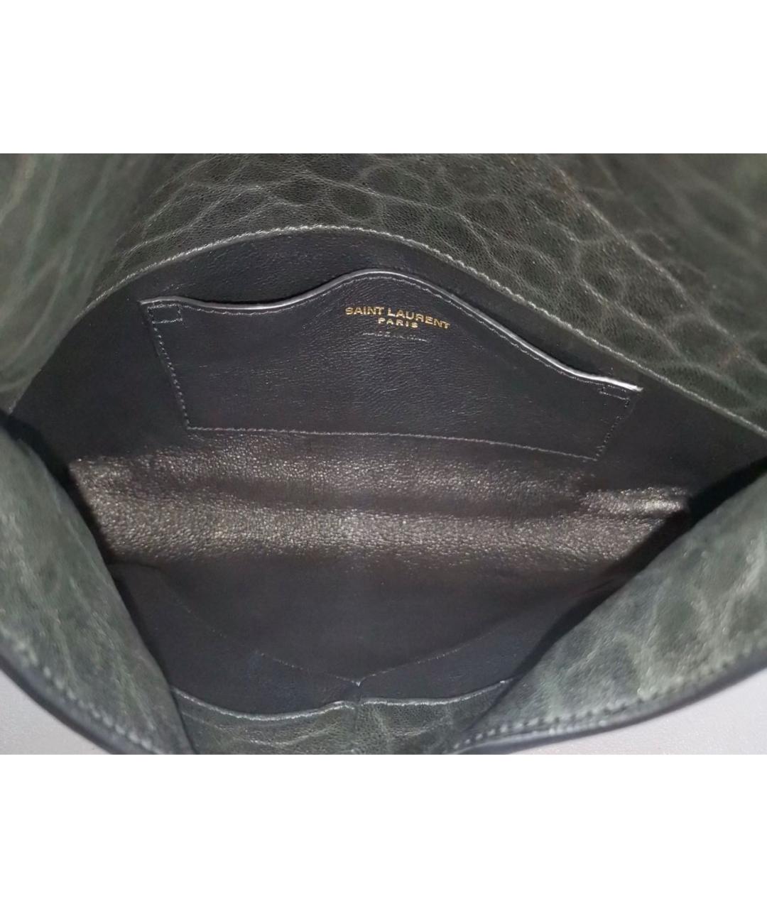 SAINT LAURENT Черная кожаная сумка через плечо, фото 3