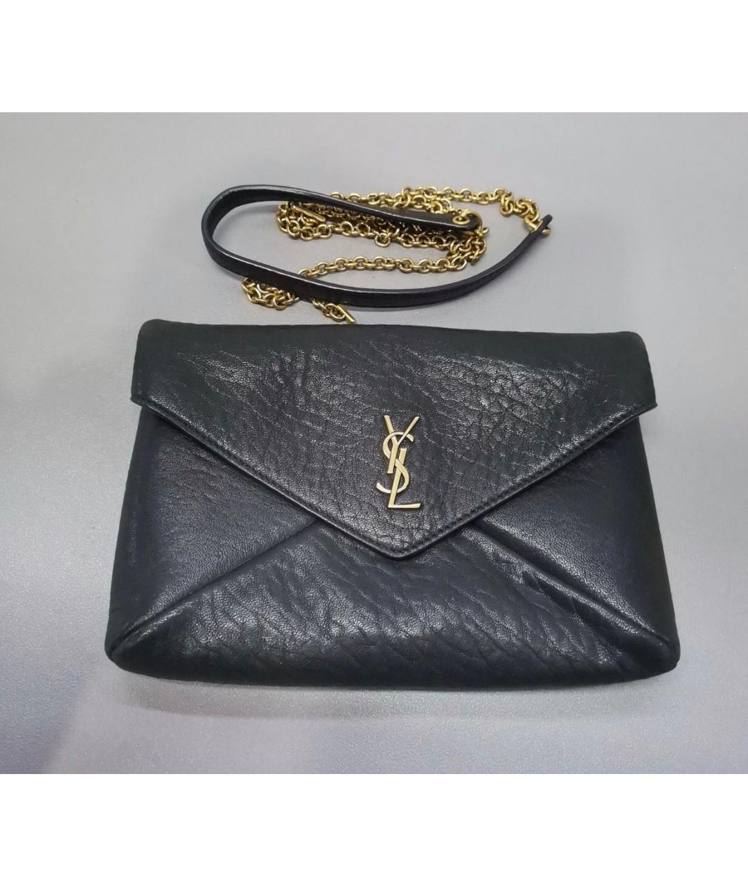 SAINT LAURENT Черная кожаная сумка через плечо, фото 5