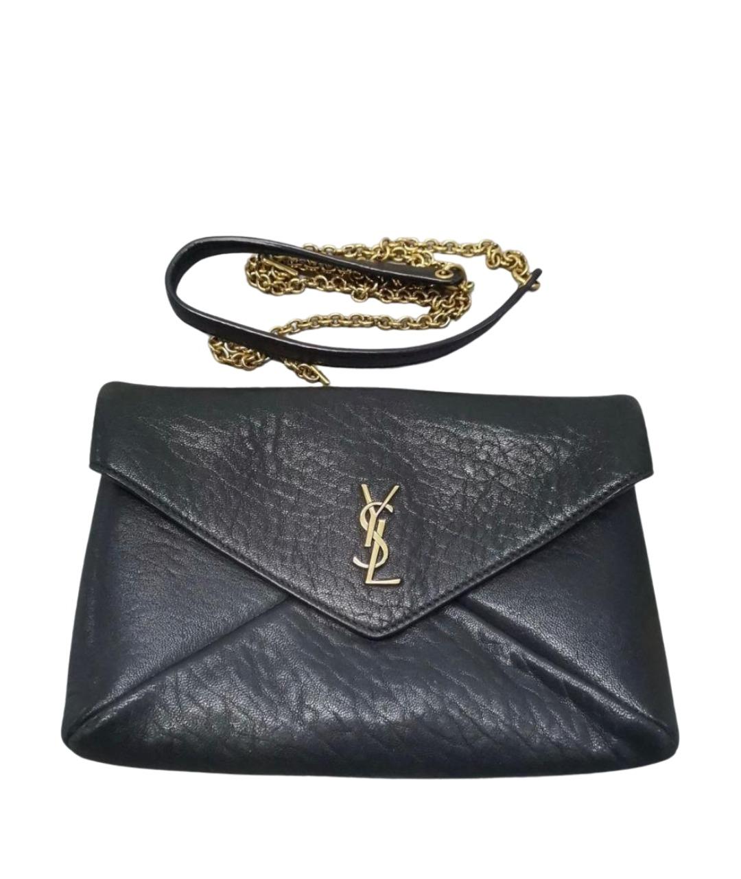 SAINT LAURENT Черная кожаная сумка через плечо, фото 1