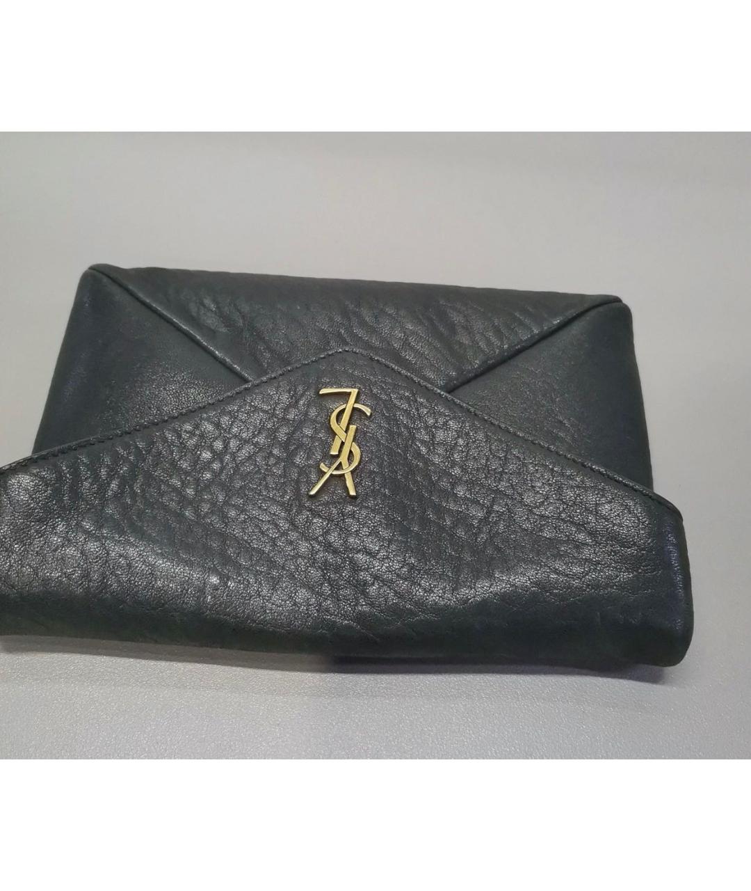 SAINT LAURENT Черная кожаная сумка через плечо, фото 2