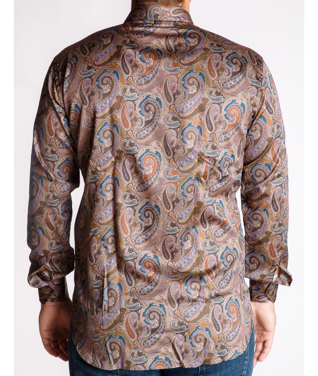 ETRO Коричневая хлопковая кэжуал рубашка, фото 3