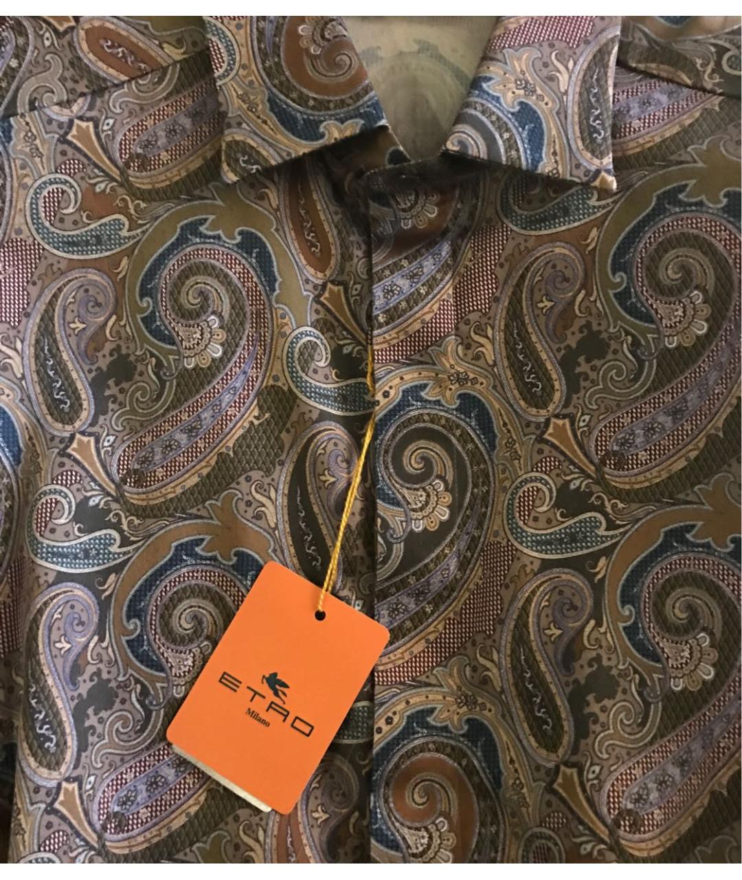 ETRO Коричневая хлопковая кэжуал рубашка, фото 7