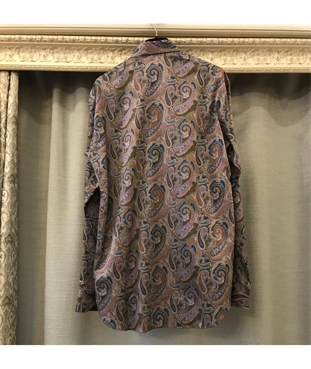 ETRO Коричневая хлопковая кэжуал рубашка, фото 6