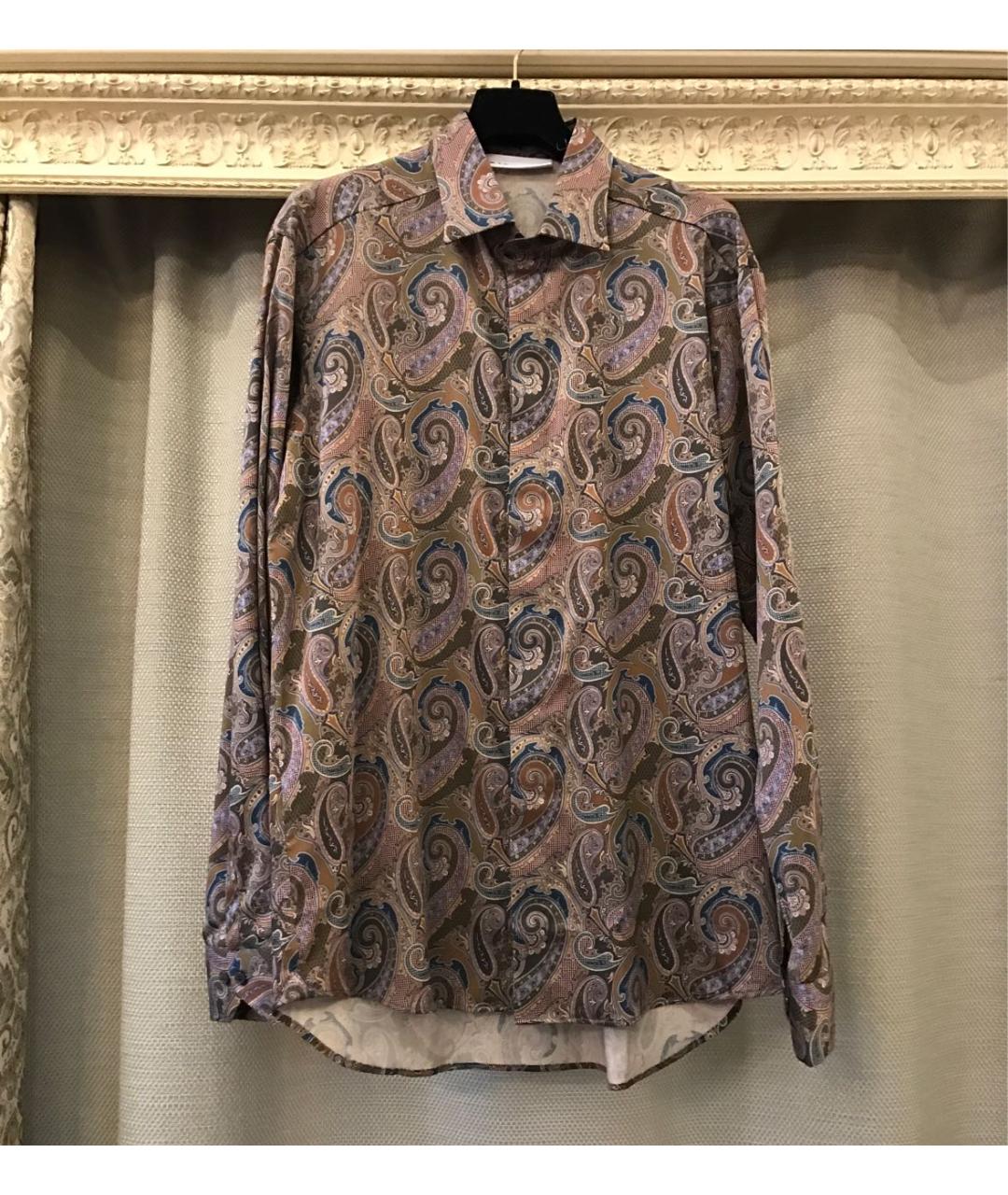 ETRO Коричневая хлопковая кэжуал рубашка, фото 5