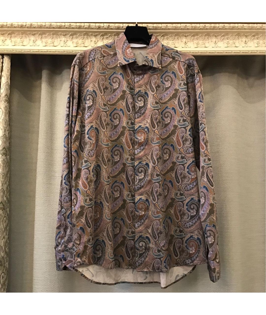 ETRO Коричневая хлопковая кэжуал рубашка, фото 9
