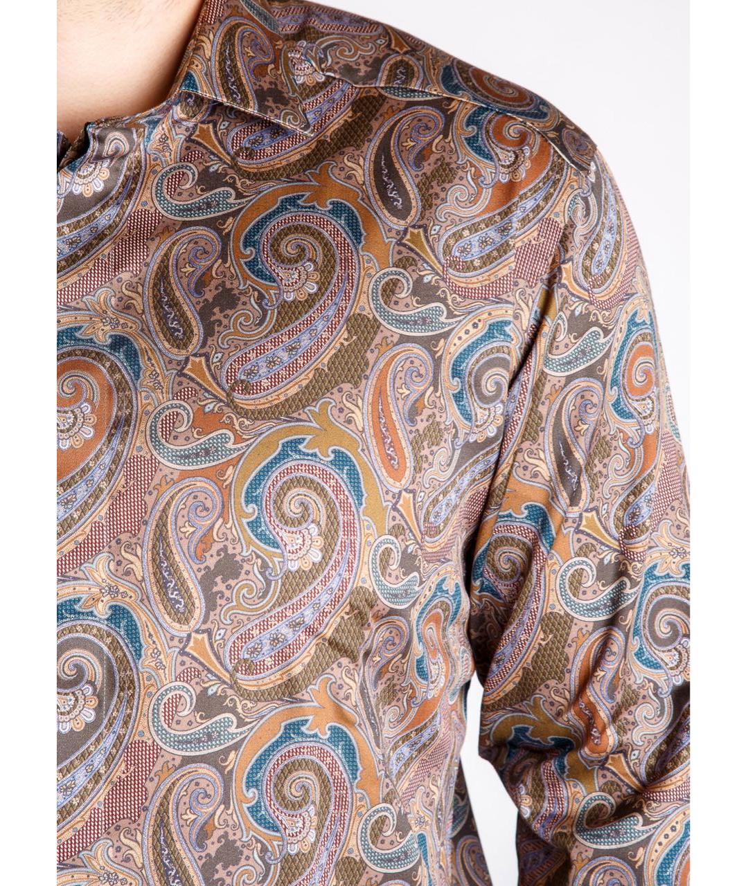 ETRO Коричневая хлопковая кэжуал рубашка, фото 4