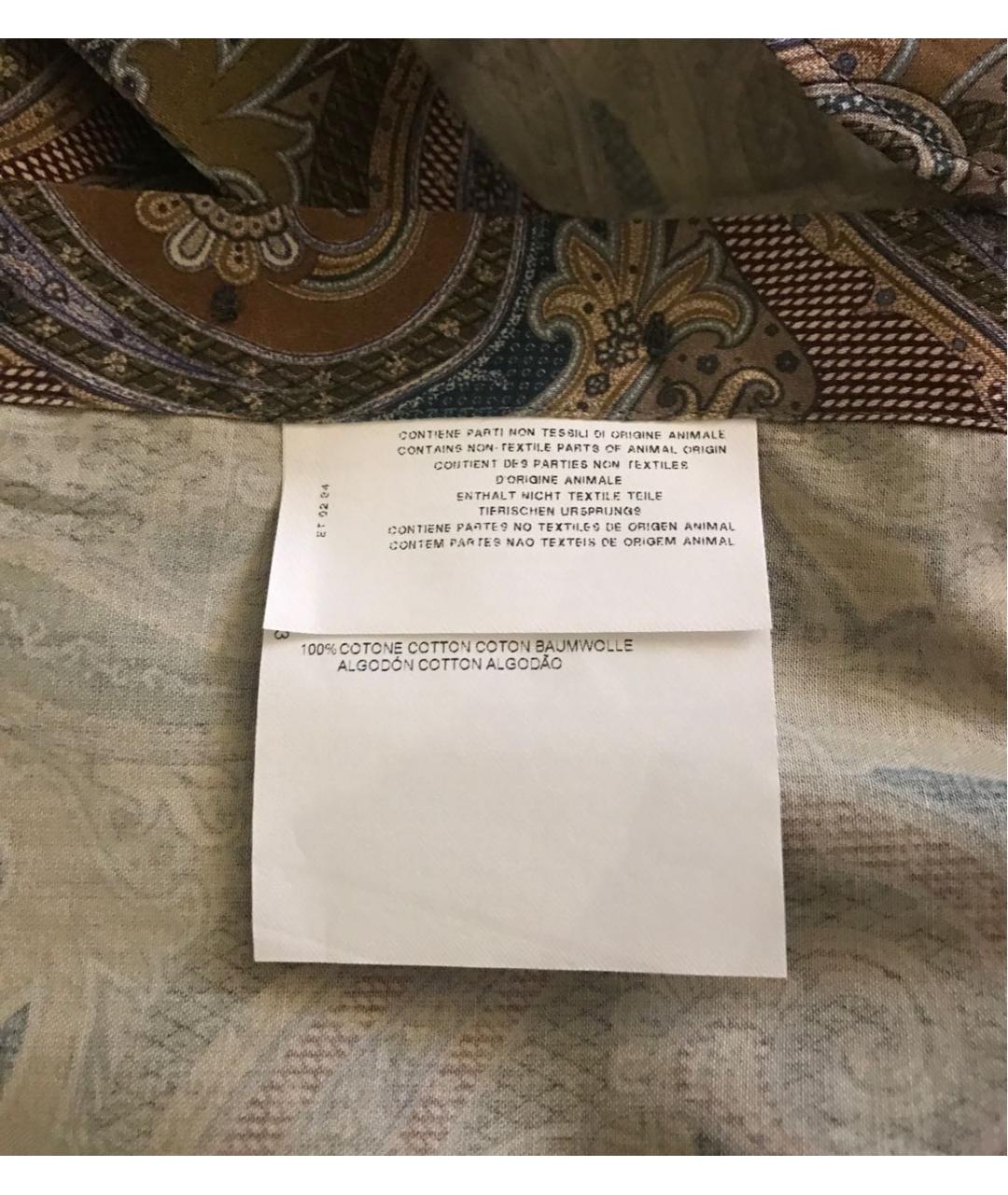 ETRO Коричневая хлопковая кэжуал рубашка, фото 8