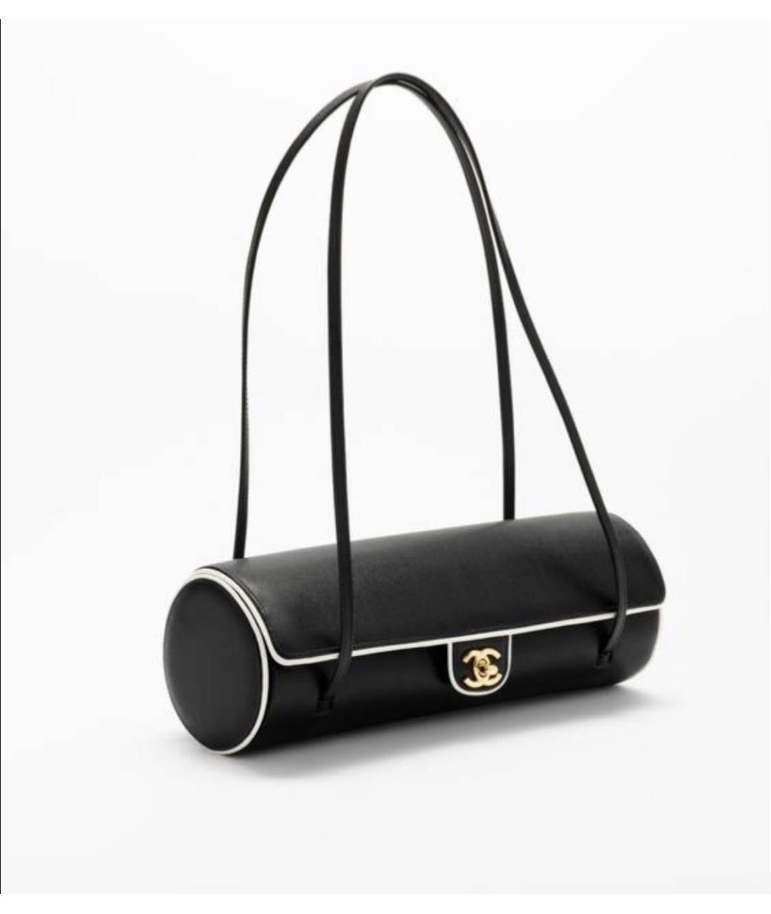 CHANEL Черная кожаная сумка с короткими ручками, фото 2