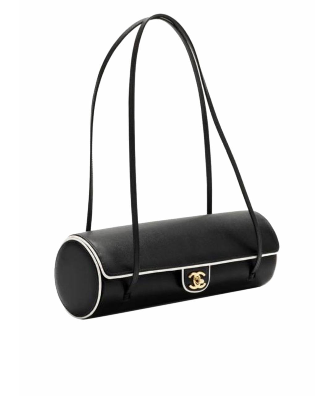 CHANEL Черная кожаная сумка с короткими ручками, фото 1